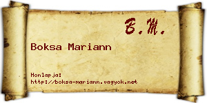 Boksa Mariann névjegykártya